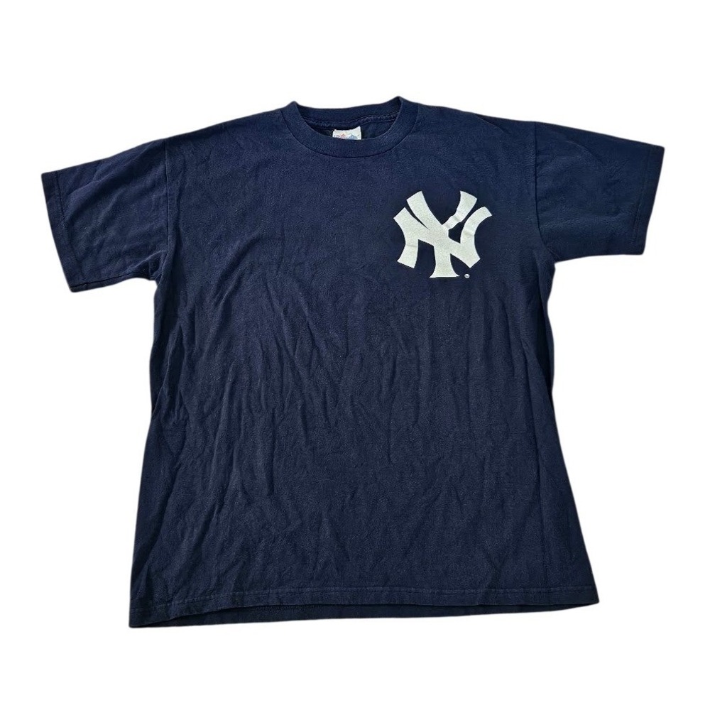 Vintage New York Yankees T-Shirt Mens XL Navy Blue Derek Jeter #2 Majestic